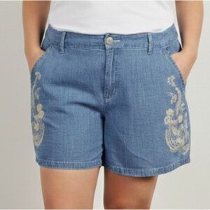 Liz Claiborne Vintage Embroidered Blue Jean Shorts
